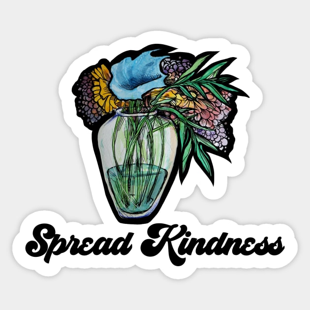 Spread Kindness Flower Vase Sticker by bubbsnugg